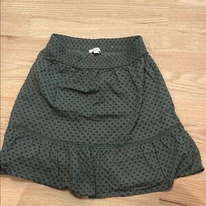 LOFT Green Bubble Mini Skirt Ruffled Casual